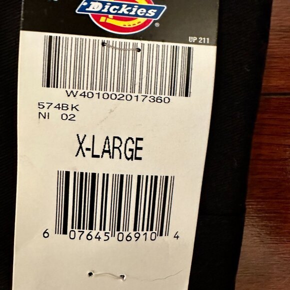 New Dickies Relax Fit 574 Long Tail Work Shirt Men's Size XL Black Easy Care - Picture 10 of 12